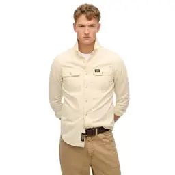 Superdry хлопковая рабочая рубашка с длинным рукавом