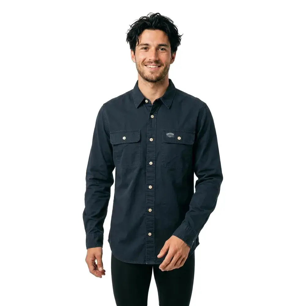 Superdry хлопковая рабочая рубашка с длинным рукавом