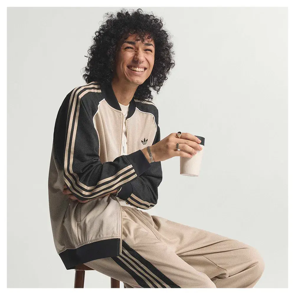 adidas Originals Свитшот на молнии с сетчатой вставкой свободного кроя